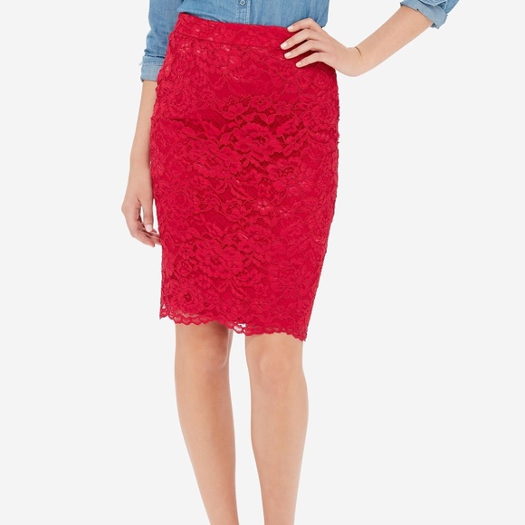 The Limited Dresses & Skirts - THE LIMITED RED LACE SKIRT